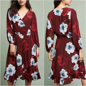 Anthropologie Plenty by Tracy Reese Aleah faux‎ wrap dress Asymmetric hem